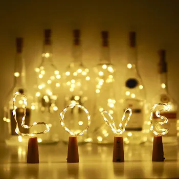 

10Pcs/Lot 2M 20Leds Wine Bottle Stopper LED String Waterproof Copper Fairy Strip DIY Cork LED Light For Wedding Party Christmas