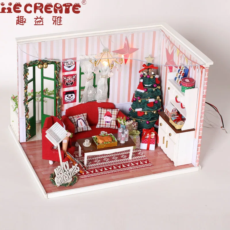 IIE CREATE DIY Doll House Furniture Dollhouse Kits House Miniature Wood Room Model Assembling Toys for Kids Christmas Gift