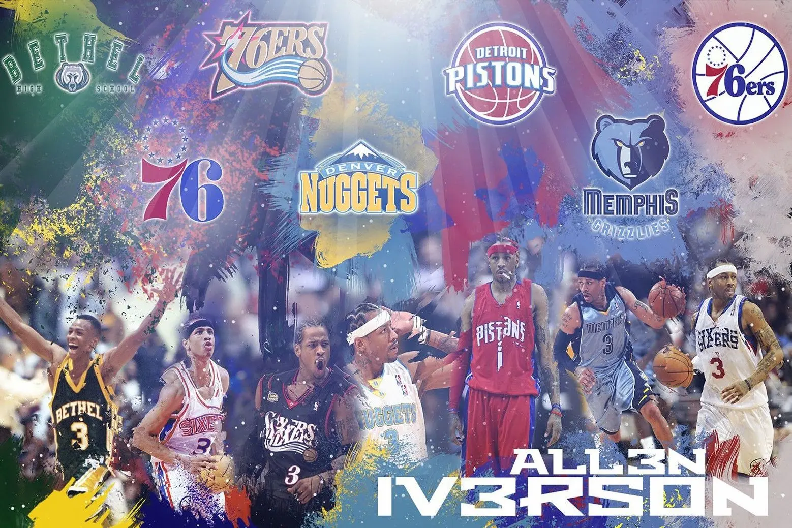 Allen Iverson Basketball Star Fabric poster 36