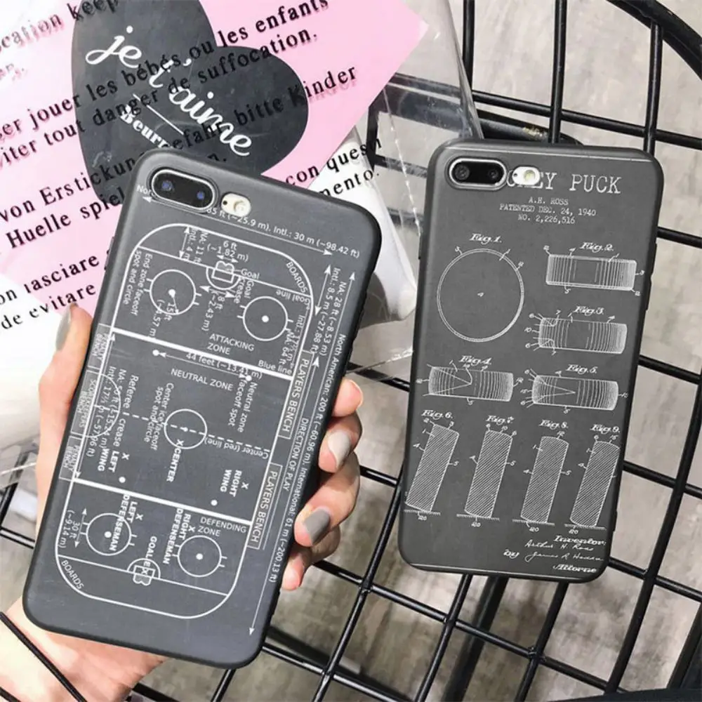 OUTMIX хоккейный чехол Przypadku осень Coque Caso для iPhone 6S 6plus 6 7plus 7 8 8plus 10 XR XS max черный