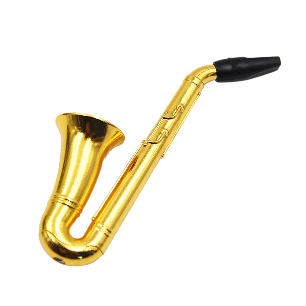 Two Size Small / Big Reggae Saxophone Shaped Metal Smoking Pipe