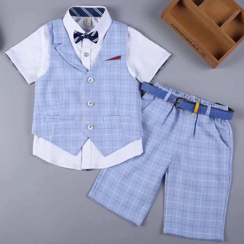 summer boys vest set children short-sleeved clothing set boys suits for weddings (5) - 