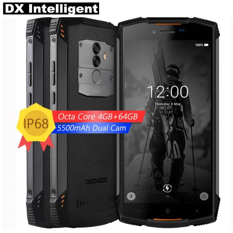 DOOGEE S55 4G LTE MTK6750T Octa Core Android 8 0 IP68 Водонепроницаемый мобильный телефон 5 Inch HD 4 GB + 64 13MP