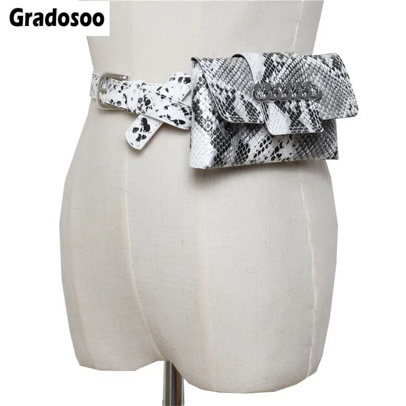 Gradosoo التمساح حزمة مراوح للنساء الأزياء اعوج الهاتف حزام حقيبة الخصر حزم الفتيات الحقيبة شحن-يد الإناث LBF354