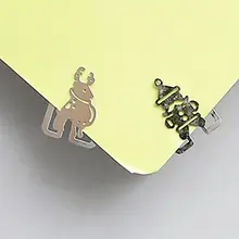 20 шт./кор. металлическая мини-закладка зажимы рождественской елки и милые носки с рисунками зверей из мультфильмов, с покрытием из серебристого цвета закладки Подарки для учителей аксессуары для книг