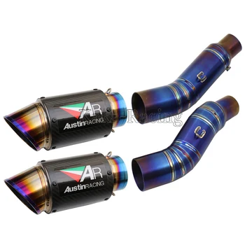 

Motorcycle for Kawasaki Z1000 Exhaust Muffler System Titanium Alloy Connect Mid Link Pipe AR Carbon fiber Exhaust Muffler Pipe