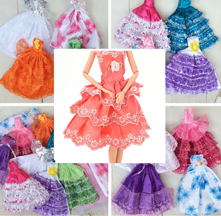 

1PCS Handmake Wedding Dress Fashion Clothing Gown For Doll Princess Outfit Clothes For Girls' Gift Random Hot Sell
