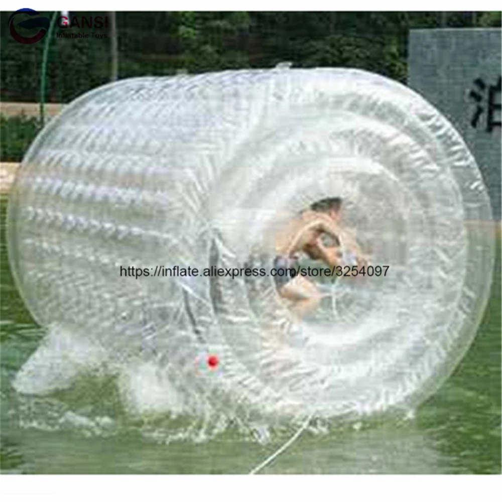 

Clear 1.0mm PVC inflatable roller ball 2.4mL factory price inflatable water roller ball walk on water roller wheel for sale