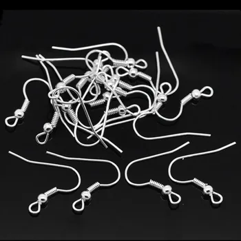 

750Pairs Silver Plated Alloy Earring Wire Hooks Jewelry Making Component 21x18mm