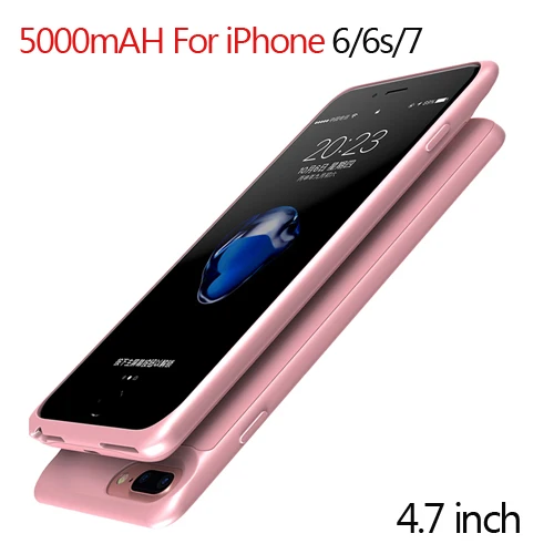 Чехол для зарядного устройства для iPhone 6 6s Plus 5000/7000 мАч, чехол для внешнего аккумулятора для iPhone 7 7 plus - Цвет: Rosy for i6 i6s i7