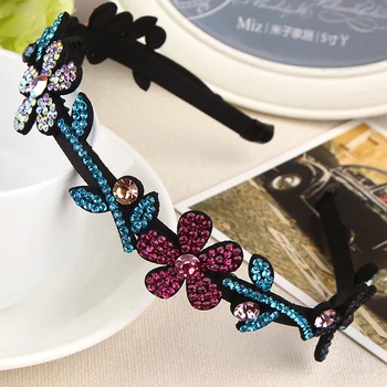 

Korean Girl Simple Exquisite Flower HairBands Women Fashion Shiny Rhinestone Floral Headdress Hair Accessories Creativity Gift