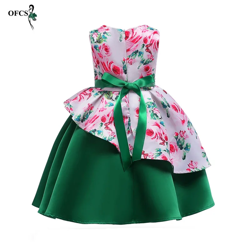 

2018 New Baby Infant Girl Dresses Fashion Print Clothes Sleeveless Slip Dress Princess Birthday Girls Dress Summer Pink Green