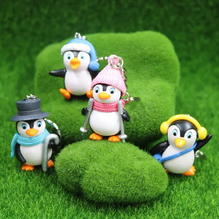 

Lovely Resin Penguin Mini Dog Key Chain Goose Key Ring Key Holder Fashion High Quality Jewelry Lover Friends Gift