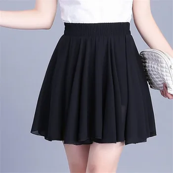 

VISNXGI 2020 Fashion Women Autumn Summer Casual Skirt Side Zipper Midi Long Chiffon Skirt Ladies High Waist Pleated Skirts Women