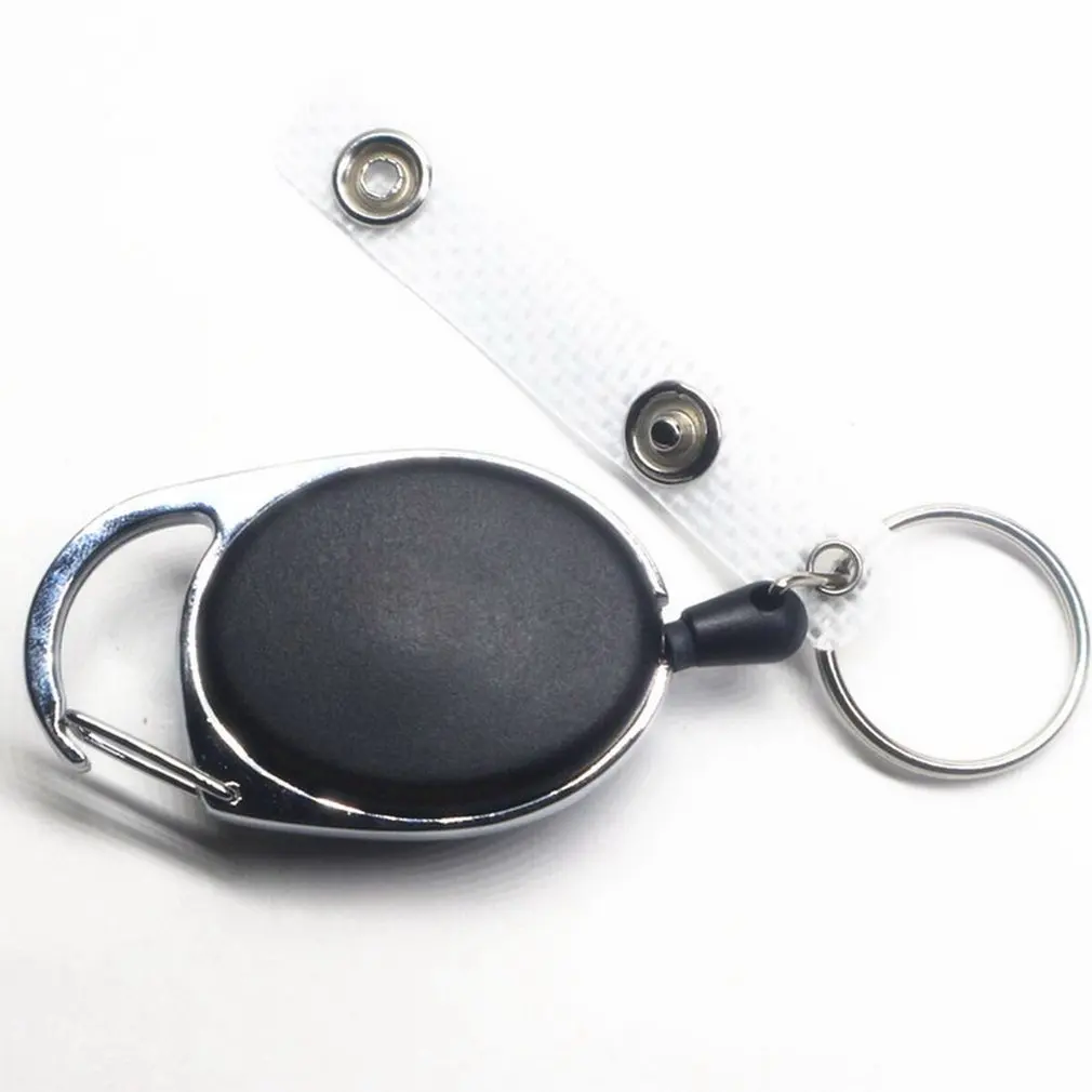 Телескопический брелок с задней зажимом легко тянуть кольцо для ключей анти-потерянный безопасности шнурок для ключей Пряжка Карабин для