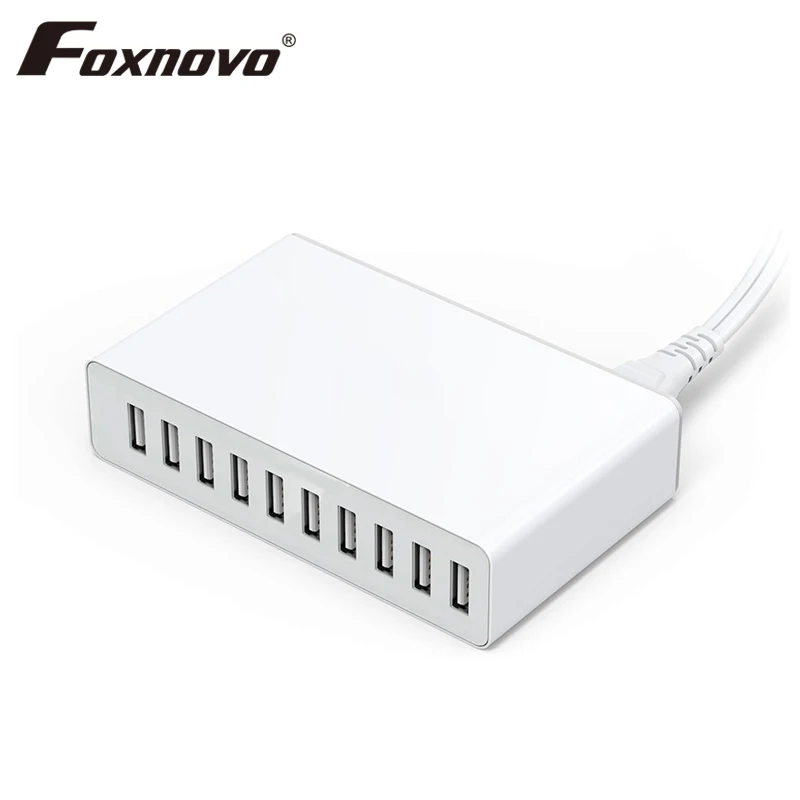 Foxnovo 10 USB Ports Wall Charger Desktop Charging Station Power Hub Multifunctional Fast Chargers | Электроника
