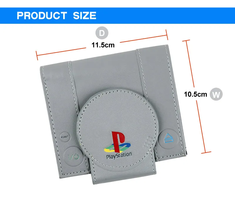 Игровая ручка кошелек "PlayStation" PS1 форма портмоне с держатель для карт для мужчин Би-фолд