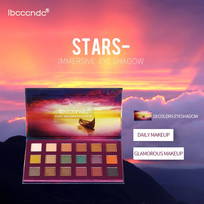  New 18 Colors Eye Shadow Palette Natural Shimmer Glitter Matte Eyeshadow Powder Brand Makeup Profes
