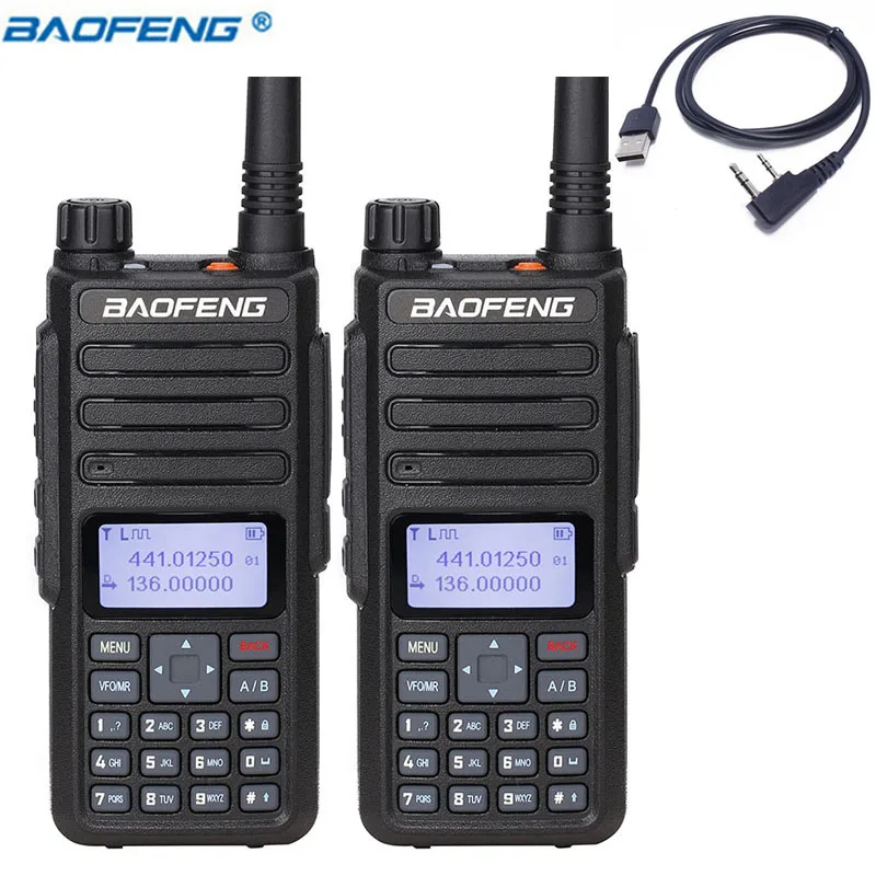 2Pcs Baofeng DM-860 Dual Band Dual Time Slot DMR Digital Analog Two Way Radio 136-174 /400-470MHz 1024 Channel Ham Walkie Talkie