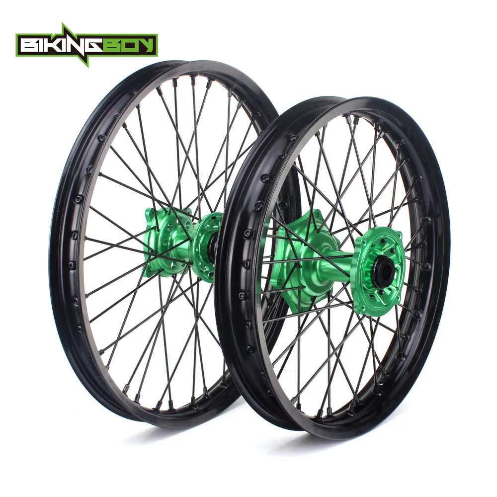 BIKINGBOY 2" 18" Мотокросс спереди и сзади втулка диска колеса для KAWASAKI KX125 KX250 06 07 08 09, 10, 11, 12, 13 лет, KX250F KX450F 2006