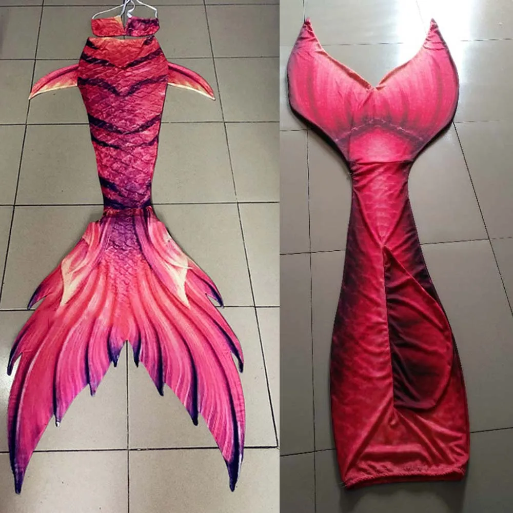 

3PCS/Set 2018 Kids Adults Mermaid Tail with monofin Swimmable Filpper Costume for Women Cosplay Girls Swimming Swimwear Costumes