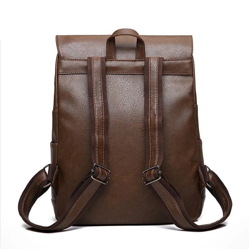 Мужской 14 дюймовый рюкзак для ноутбука, повседневный рабочий рюкзак из искусственной кожи, школьный ранец высокого качества, водонепроницаемый рюкзак, модный стеганый Повседневный Рюкзак
