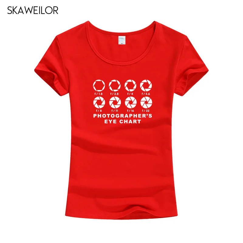 

Photographers Eye Chart Print T-shirts Women Summer Fashion Style I Shoot Raw T Shirt Cool Short Sleeve Cotton Tops Tees