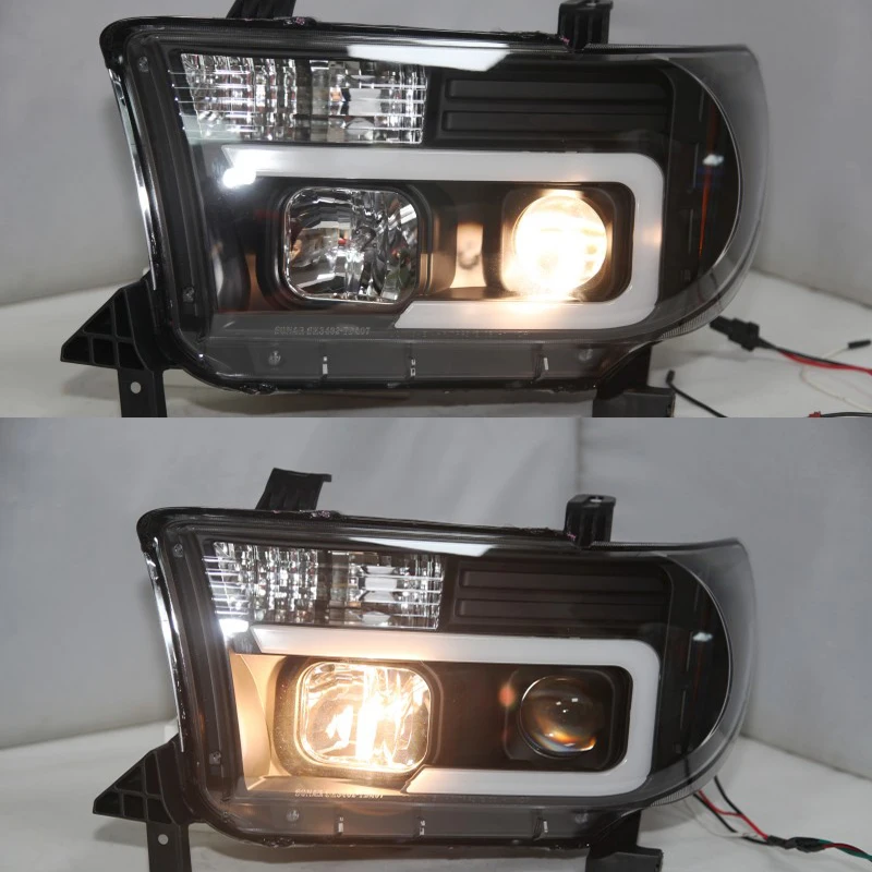 Для TOYOTA Tundra светодиодный ные передние фары 2007 2008 2009 20112012 2013 года с дневными