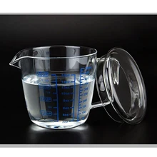 8oz/16oz Tiaking transparent glass with lid hot drink milk cup multifunction measuring cup microwave heating cup,baking cup