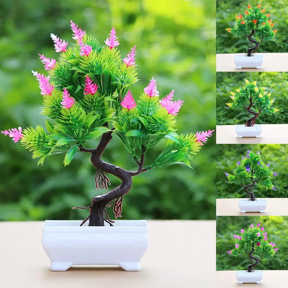 

Artificial Flower Pine Tree Potted Bonsai Party Home Hotel Desktop Office Home Decoration Hotel Garden Decor