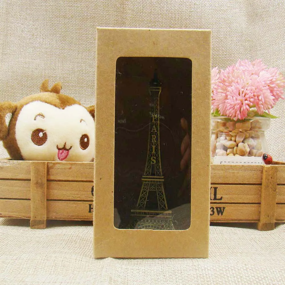 30 шт 6*6*12 см 4 цвета белый/черный/крафт/красная картонная коробка с окошком