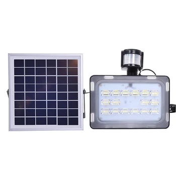 

2PCS GERUITE Solar LED Floodlight 30W With PIR Motion Sensor 5730 SMD 1800LM 12V 24V 6000K-6500K Cold White Outdoor Floodlights