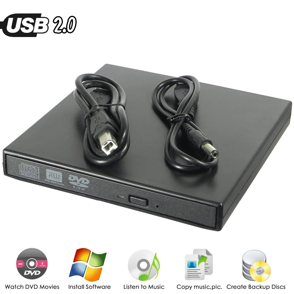 Новинка для ноутбука Acer Lenovo ПК USB 2 0 Тонкий внешний DVD привод Super Multi 8X RW DL рекордер