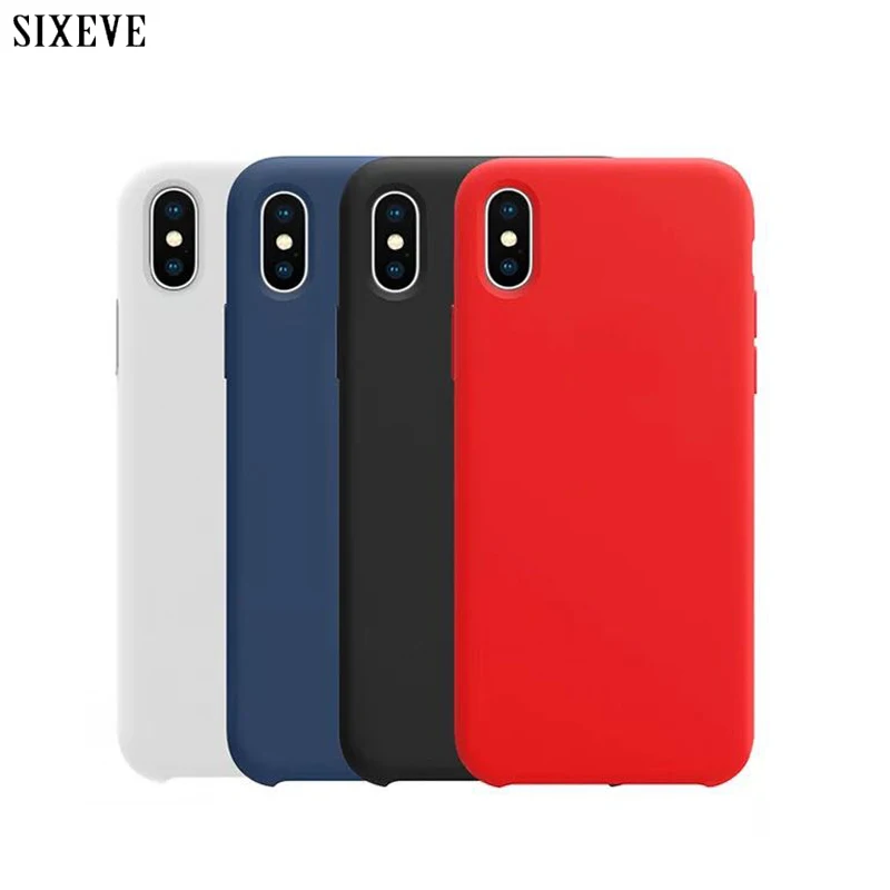 

Luxury Liquid silicone phone Case For iPhone 6 S 6S 7 8 Plus X 10 XS Max XR 6Plus 7Plus 8Plus Candy Color Soft Back Cover Casing