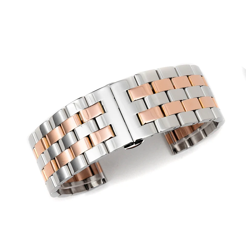 Luxury Stainless Steel 20/22/24/26mm Watchband Butterfly Buckle Watch Bands Strap Automatic Fold Deployment Clasp Strap Bucklen