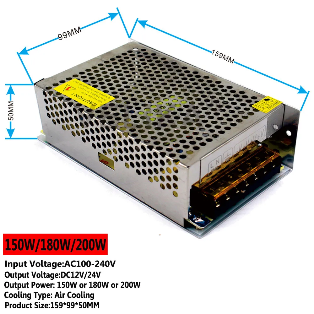 Switching Power Supply DC 12V 24V 15W 24W 36W 48W 60W 72W 100W 120W 150W 200W 240W 300W 350W 400W 500W 600W 800W 1000W 1200W