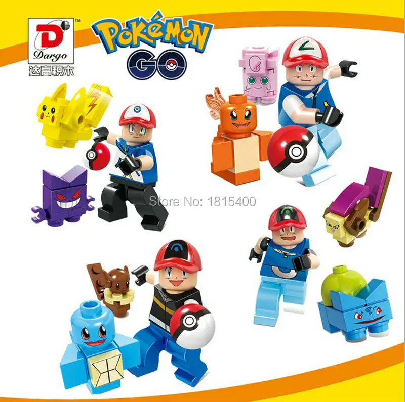 Decool Game Pokemon Figure DIY Toys Plastic Model Kits Building Blocks Minifigures Set Educational Learning Toys
