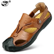 Мужские сандалии из натуральной кожи; Летняя обувь из коровьей кожи; Новинка; пляжная Мужская обувь; мужские сандалии-гладиаторы; кожаные сандалии; размеры 38-46