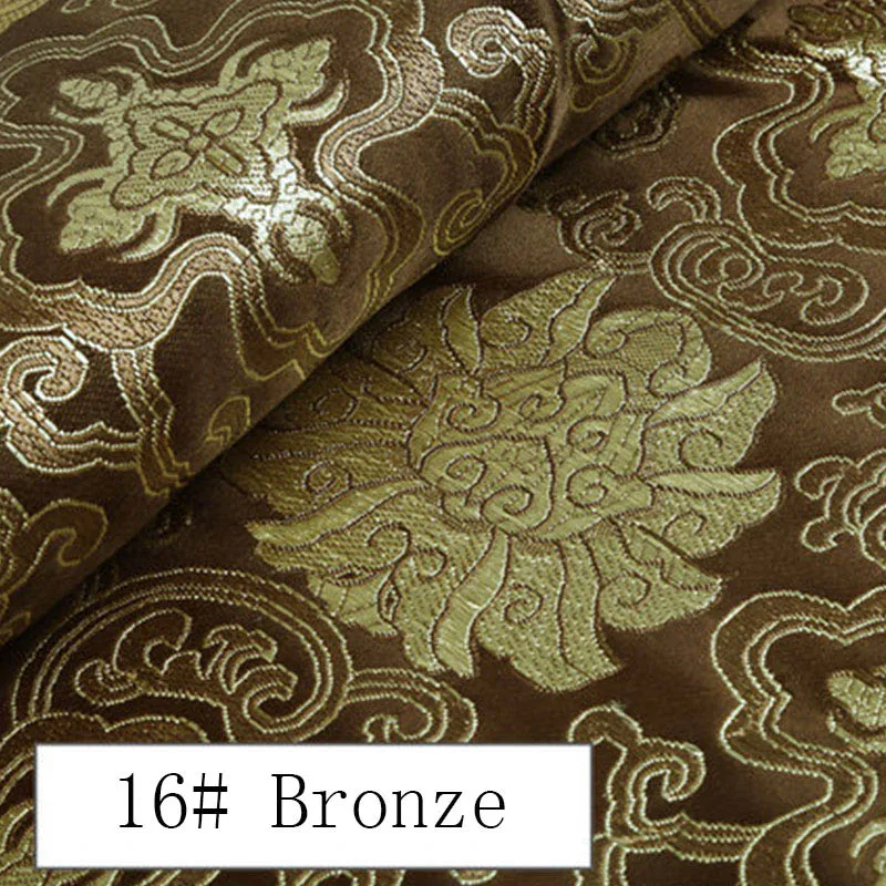 1 шт. 50 см* 90 см Толстая китайская парча атласная ткань свадебная атласная ткань для шитья и украшения - Цвет: bronze