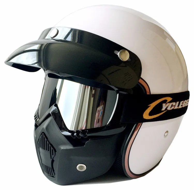 Ретро мотоциклетный шлем Casco Capacete с маской очки