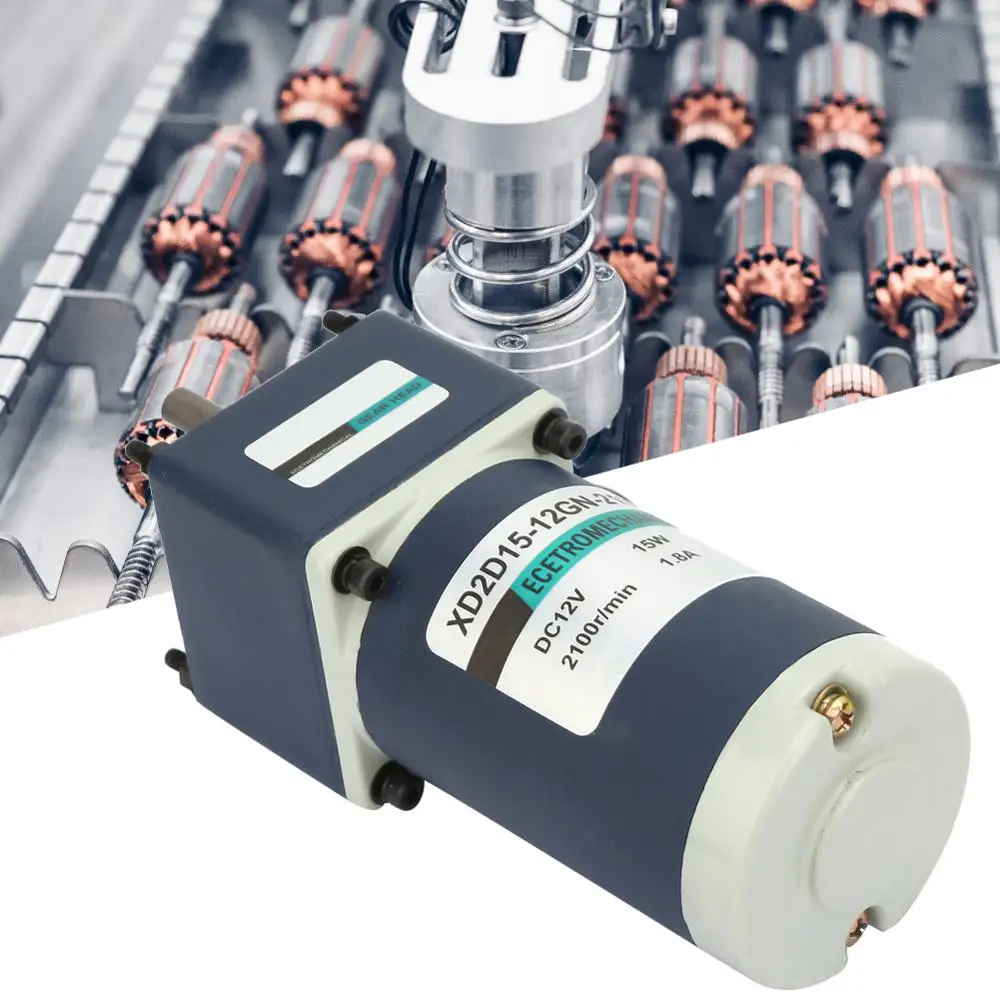 

12V/15W Reduction Geared Motor Electric Permanent Magnet DC Gear Motor 1800/2100RPM Reduction Motor