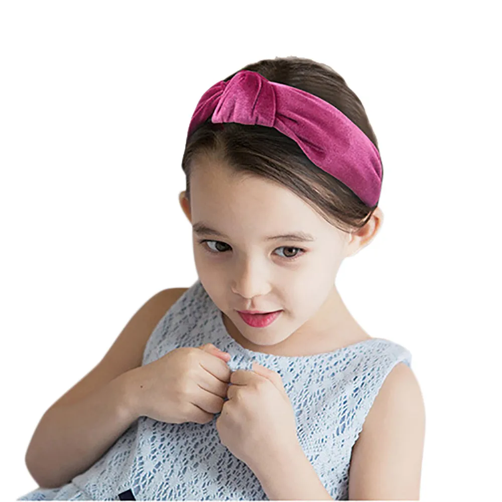 CUTE PARTY DECORATIVE SOLID VELVET HAIRBAND KIDS GIRLS HEADBANDS