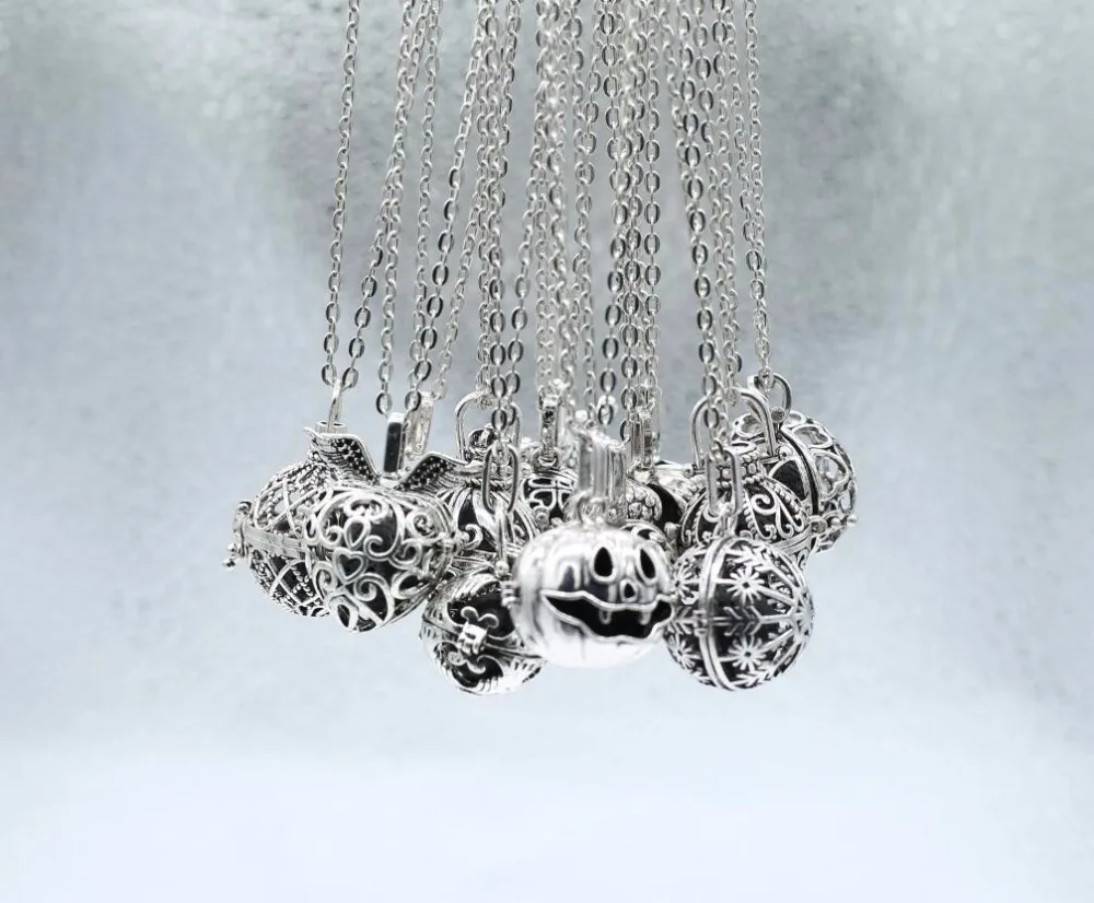 

1pcs 28*30mm Antique Silver Filligree Heart Aromatherapy Jewelry Essential Oil Diffuser Locket With Lava Stone Diffuser Pendant