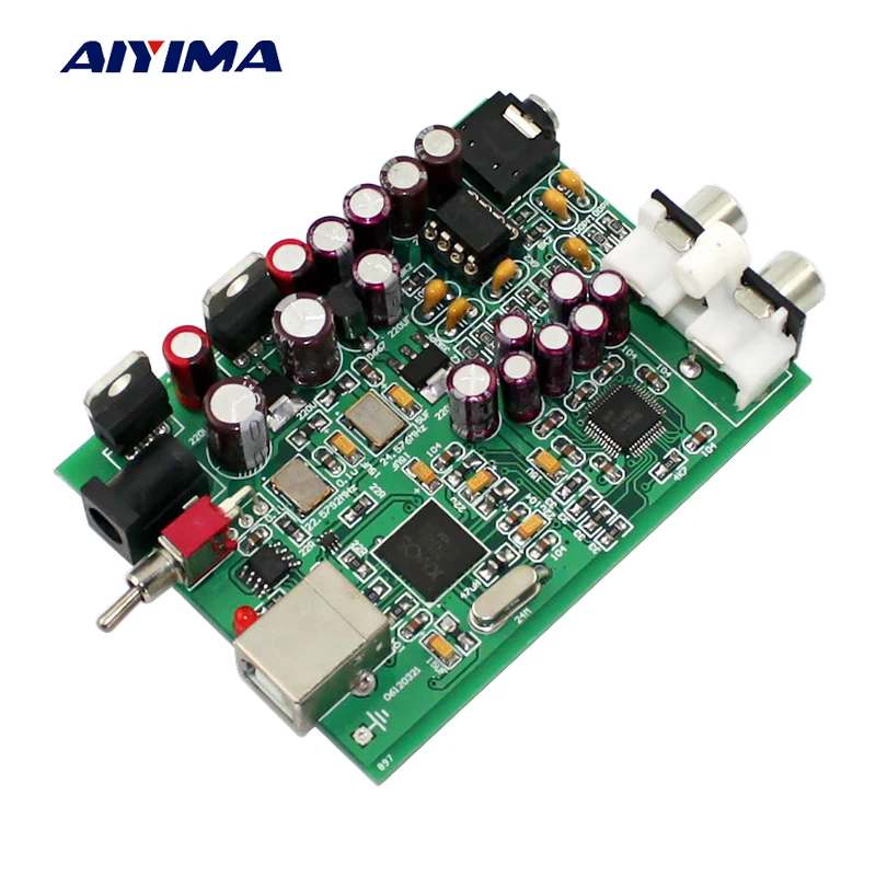 

Aiyima XMOS U8+AK4490 USB DAC Decoder OP AMP NE5532 Sound Card Headphone Output Support PCM 16-32bit 192kHz Decoding