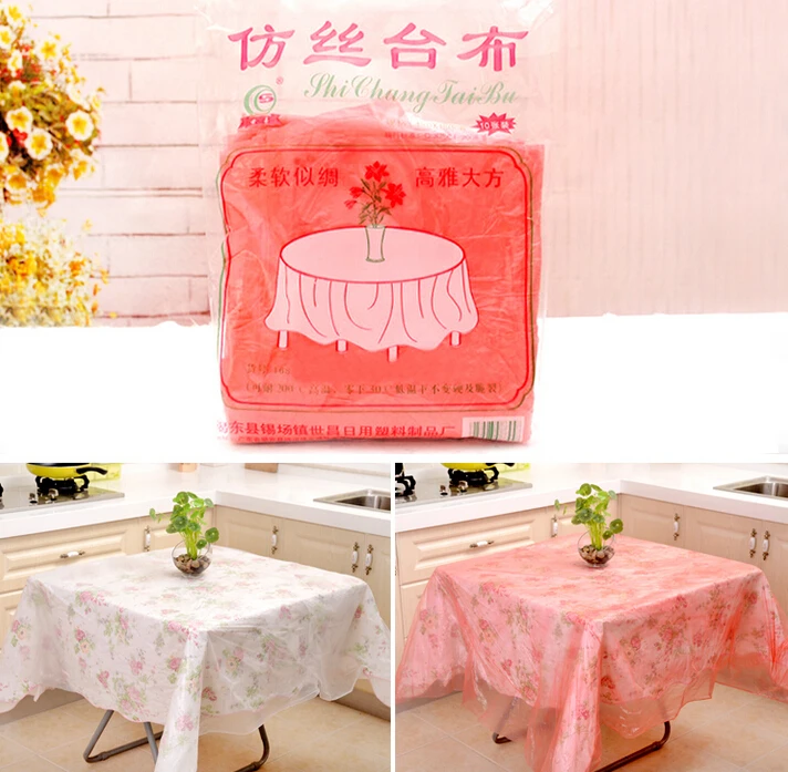 

20pcs/LOT Wholesale Waterproof White/red Disposable Tablecloth,round Table Cloth ,Imitation Silk One-Time Table Covers