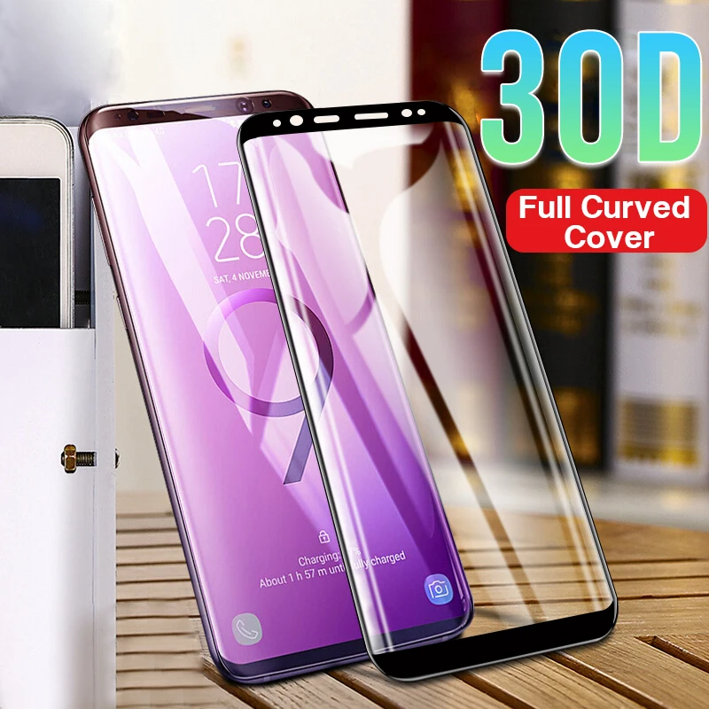 30D изогнутое полное покрытие Защитное стекло для samsung Galaxy S8 S9 Plus протектор экрана