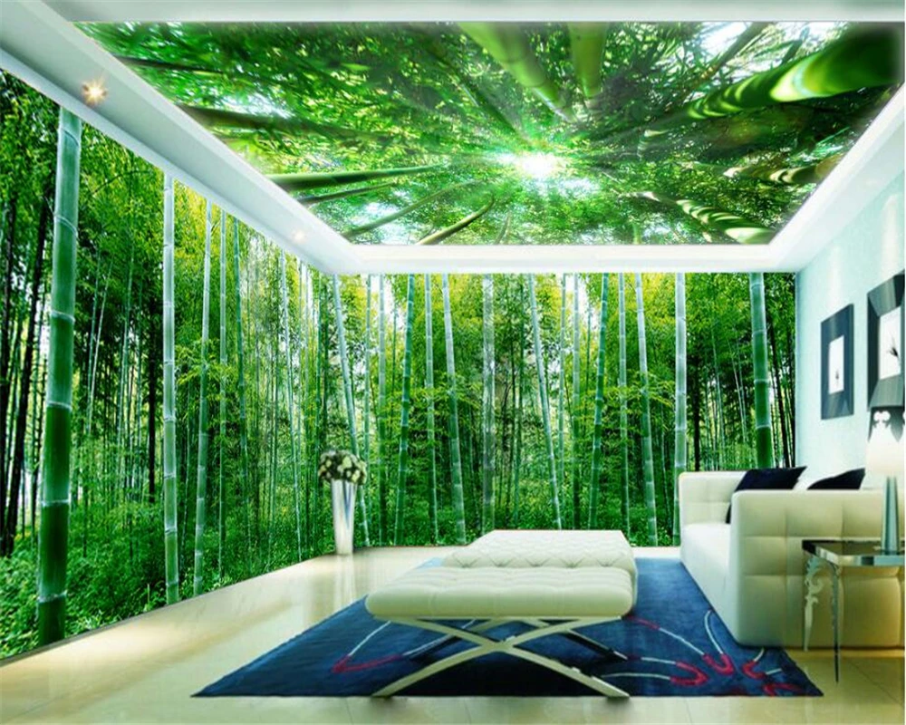 

beibehang Fresh and seductive three-dimensional papel de parede wallpaper bamboo landscape 3D solid theme space background wall