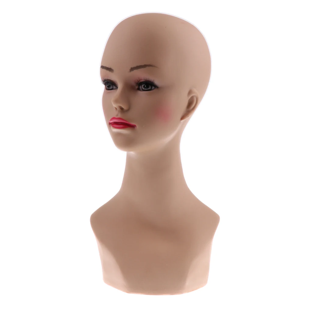 Pro Female Mannequin Head Fashion Manikin Model for Wigs Hat Necklace Glasses Scarf Display Stand PVC Plastic