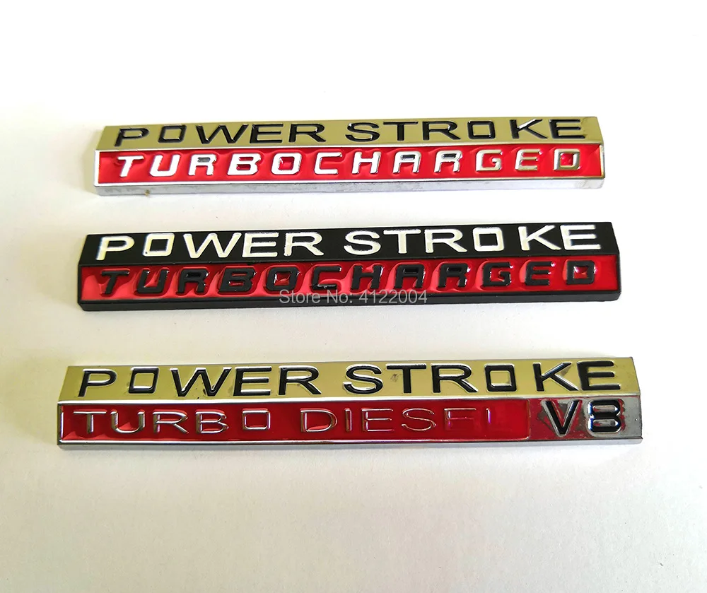 Power Stroke Turbo Charged Diesel V8 Fender Emblems Decal Sticker For ...