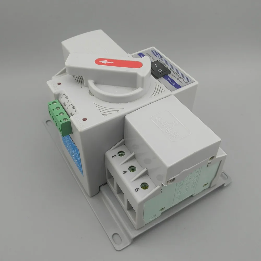 Cena 3P 63A 380V 50 60hz 3 drutu MCB typu podwójna moc automatyczny przełącznik transferu ats